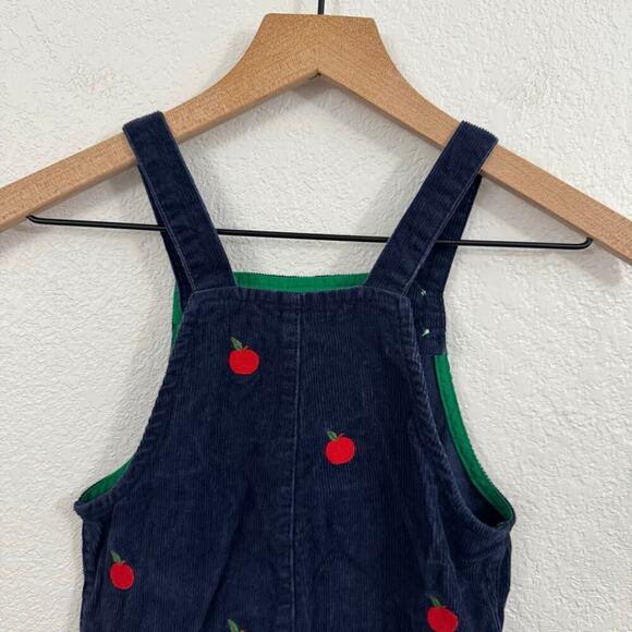 Mini Boden Relaxed Corduroy Overalls Apple Embroidery College Navy Blue 5-6Y - Picture 8 of 11